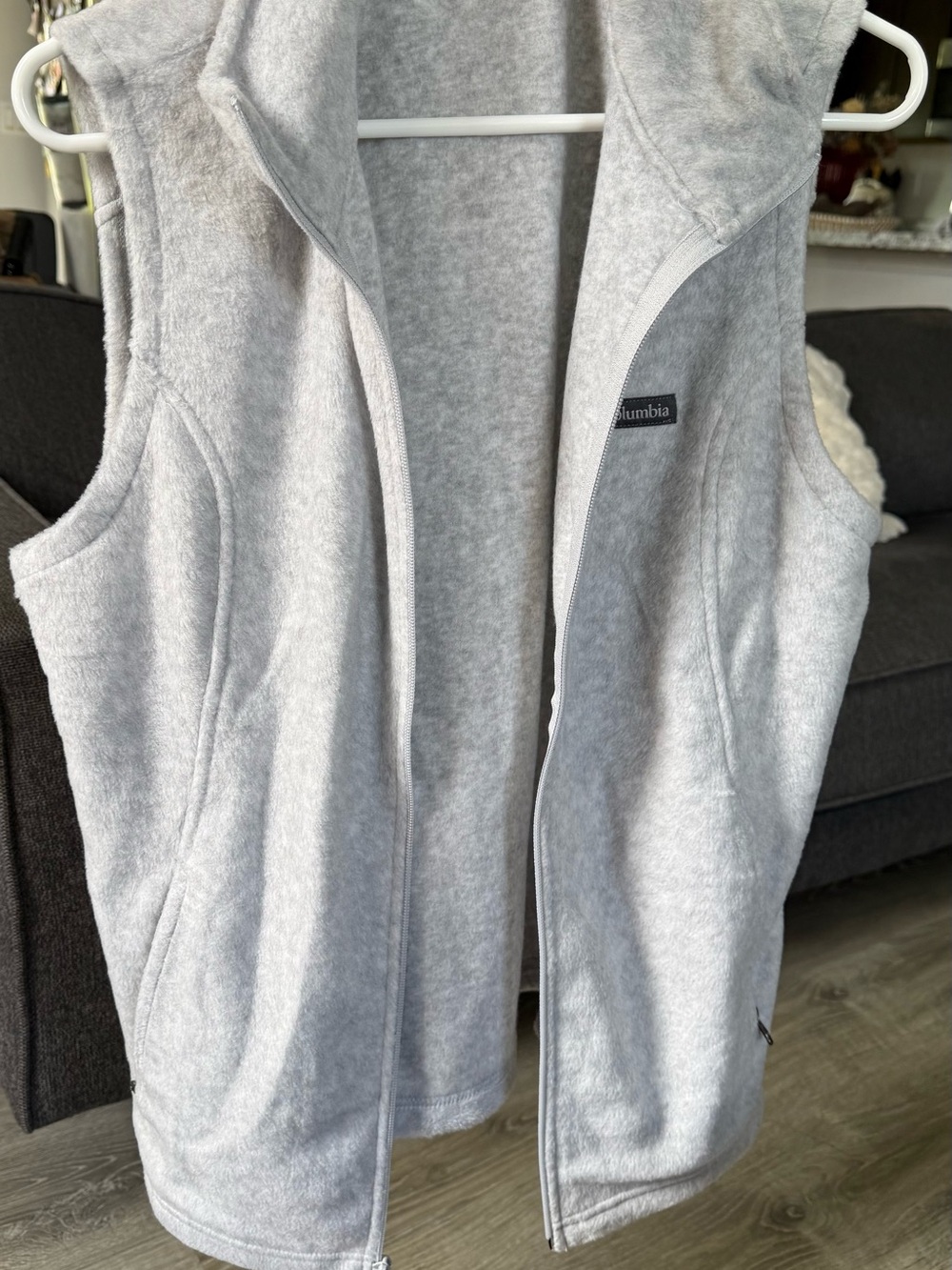 Columbia Gray Full-Zip Fleece Vest